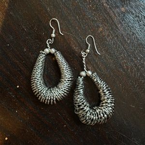 Silver Metal Earrings